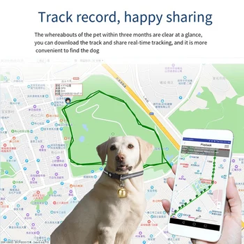 2G Нашийник за проследяване на кучета с карта на Google за Проследяване в реално време за домашни любимци GPS локатор Пластмаса Сребрист