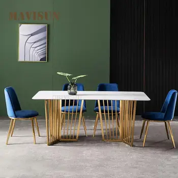 Европейският Съвременен италиански стил, минималистичная каменна плака, Кухненска маса за вино, Малък апартамент, Мебели с мраморен плот, маса за Хранене