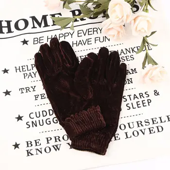 Колоездене вечерни Дамски есенни меки кадифени ръкавици от чисто злато, ръкавици за шофиране, еластични ръкавици без пръсти за целия пръст