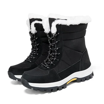 Valstone/Улични Зимни Мъжки Къси Зимни ботуши на плюшени топла Подплата, Високи Обувки за Двойки, Удобни Ежедневни Обувки дантела, Para Hombres