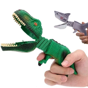 Креативна забавна пародия на акула, Телескопична пружинен манипулатор, Скоба, за да хапят ръката, Мини-томбола, Играчки за взаимодействие на родители и деца с динозавром-акула
