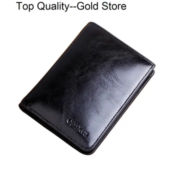 Нов Мъжки портфейл от петрол-восъчна кожа, модерен Кратък двоен държач за карти, Всекидневни чантата с джоб за монети, Мъжки портфейл за пари с цип