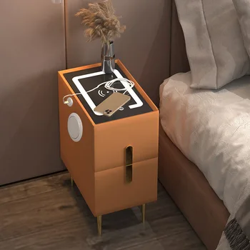 Умна нощно шкафче за спалня Кухненски шкафчета Безжична писалка за зареждане на Bluetooth-високоговорител Съвременни книги Украса Mesa De Noche