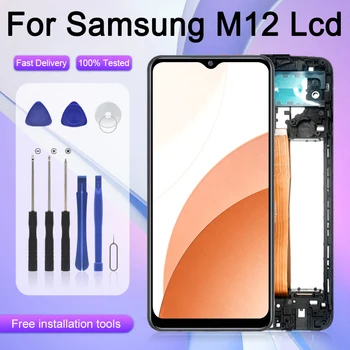 6,5 Инча За Samsung Galaxy M12 LCD дисплей със Сензорен панел, Дигитайзер на екрана SM-M127FN/DS, SM-M127F/DS M127, Дисплей в събирането на