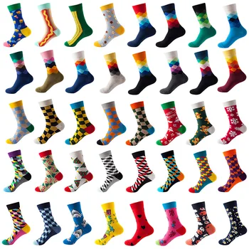 2023 Есенно-зимни дамски чорапи Ins Wind Tube Топли чорапи Tide Чорапи с ромбовидным модел Мода тенденция на чорапи Мъжки чорапи Сладки