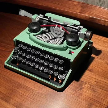 2079 бр. Ретро пишещи машини Строителни блокове Тухлена standalone, маркировъчна машина Клавиатура Детска пишеща Машина Подарък играчка е Съвместима С 21327