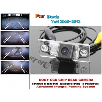 Камера Smart Tracks с чип за Skoda Yeti 2009 ~ 2013 HD CCD Интелектуална динамична камера за задно виждане за паркиране на кола