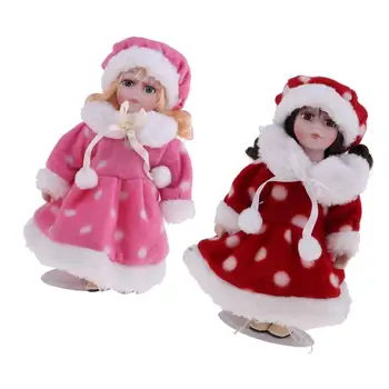8-инчов модел порцеланови кукли за момичета С поставка за показване за украса куклена къща