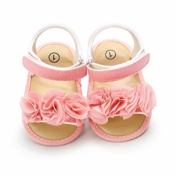 Baywell/ Лятна мода нескользящая обувки с мека подметка за новородени момичета, Дантелени сандали с цветя модел за момичета 0-18 месеца
