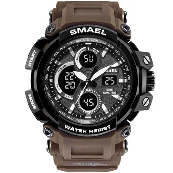 SMAEL Мъжки спортни часовници, Ежедневни led цифрови електронни ръчен часовник с гумена каишка, подарък Класически Елегантен кварцов часовник Saat Erkek