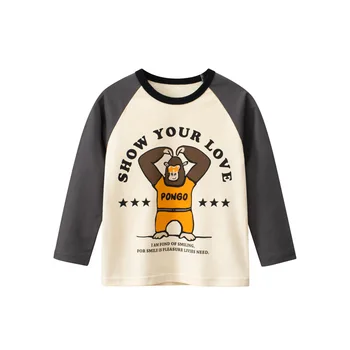 Детски дрехи Han edition, мъжка тениска с дълъг ръкав и яка, детска есен облекло без подплата, връхни дрехи, за бебешки дрехи