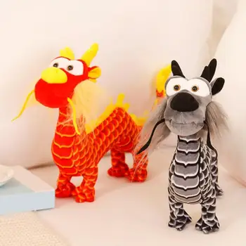 Детска играчка плюшен дракон 2024, Плюшено талисман на дракона, Празник плашилото на китайския Зодиак, за да украсят дома, подарък за Нова година