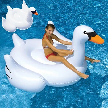 150 см, Надуваем басейн с бял лебед, Огромен пръстен за плуване, Годишен Воден матрак, легло, играчки за партита За деца и възрастни