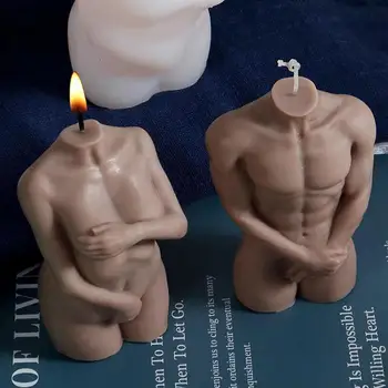 Форми за свещи Силиконова 3D Смола за тяло Епоксидни Форми За производство на Статуи Форма за украса на дъвки За Кифли Форма за украса на Тялото от Глина и смола