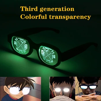 Промяна на затъмняване на Cosplay Слънчеви очила Нови led emitting Очила Индивидуалността на Забавно Танцово Представяне на Conan the Same Акумулаторна