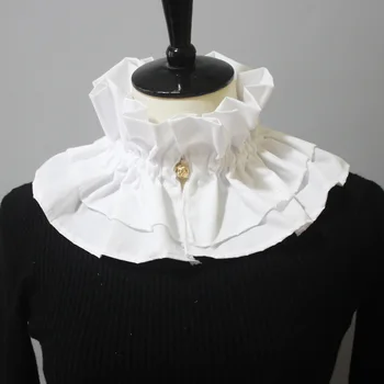 Дамска бяла риза, изкуствен яка за женски блузи, потници, монофонични подвижна яка, шийни и шапки, Декоративен външен яка за партита