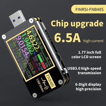 FNIRSI FNB48S PD Trigger Волтметър Ток, Амперметър и Волтметър USB Тестер PPS Протокол за Бързо зареждане Проверка на Капацитета на