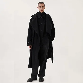 Вълна палто Дамско 2023, есенно-зимния Ново стилно минималистичное вълна палто