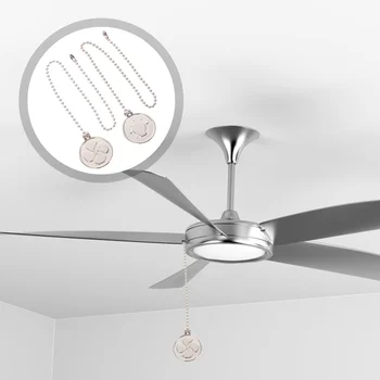 2 предмета, вентилатор на тавана, лампата с цип, верига, тянущая декоративни метални фенове, ключ, удължител на съвсем малък, окачен