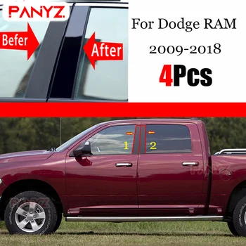Новият пристигането, 4 бр., Полирани, стелажи, подходящи за Dodge RAM 2009-2018, тампон на прозореца, етикет на колона BC