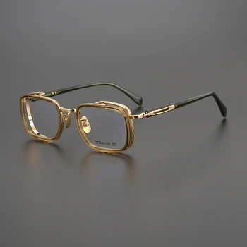 2023 Нова рамки за очила в ретро стил за мъже модерен дизайнерски квадратни титанов оптични очила при късогледство, женски персонални очила