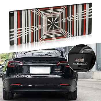 За Tesla Model 3 Y X S 2023 Аксесоари, стикер с логото на клетката, иконата с опашката биркой, телени мрежи, Метални етикети за автомобил, Външни детайли