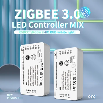 GLEDOPTO ZigBee Контролер за led Лента RGB + W Pro Color White Light Mix Домашен Алекса Echo Sasha Smart SmartThings Приложение за Дистанционно Управление