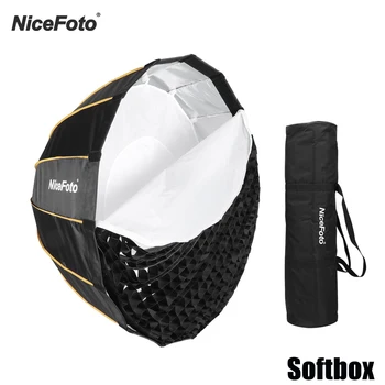 NiceFoto led Софтбокс за бърза настройка на Чадър Студиен софтбокс + Mesh чанта за носене Aputure 120D 120D II Bowens Mount LED Flash Light