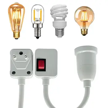 Титуляр лампа с цокъл E27, патронник за лампи, Энергосберегающая светодиодна настолна лампа, Led основен адаптер за осветление, Штекерный прекъсвач за стена