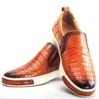 ourui true, нова мъжки обувки от крокодилска кожа, фини обувки от естествена крокодилска кожа, мъжки обувки