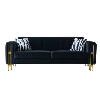 Модерен velvet разтегателен черен цвят 85,04 инча за дневна за вътрешната мебели за всекидневната