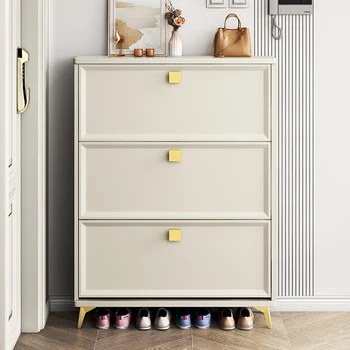 Многопластова рафт за обувки в Бял Цвят, Луксозен европейски Компактен шкаф за съхранение на обувки, Органайзер Schonen Kast Мебели за антре