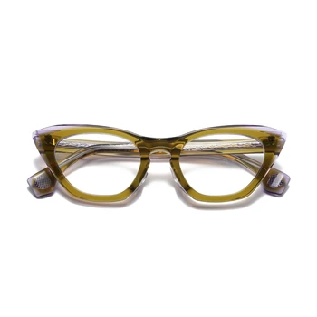 Висококачествена ацетатная оптични рамки ръчно изработени, мъжки vintage слънчеви очила за късогледство, Котешко око, Дамски слънчеви очила