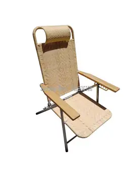 Стол от естествен ратан Ръчна изработка Сгъваема Дишаща Стол Регулиране на Охрана на възрастните хора Стол за сън Обедната почивка на Сгъваем Стол В събирането на