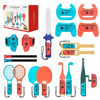 18 В 1 За Nintendo Switch Спортен дистанционно Joy-Con Гривна за Тенис ракета с Фитнес колана за краката Sword Game Switch OLED Аксесоари