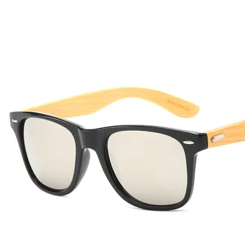 Бамбукови слънчеви очила за мъже и жени, класическа мода UV400, Vintage слънчеви очила за шофиране, Черни очила за риболов, очила с UV400
