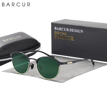 Слънчеви очила BARCUR TR90 Temples, дамски поляризирани модни слънчеви очила за шофиране, кръгли дамски слънчеви очила