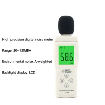 AS804 Шумоизмеритель Професионален ръчно Измерване на нивото на звука Шум Тестер Sound Тестер
