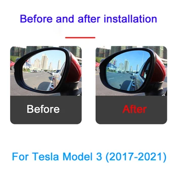 2 бр. Широко Странично Огледало за обратно виждане с Антирефлексно покритие, стъклена леща за Tesla Model 3/Y