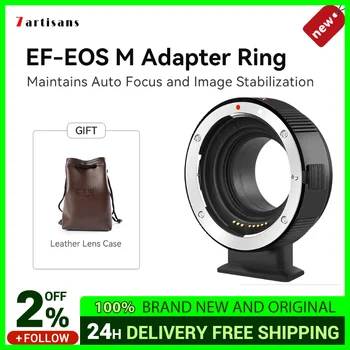 Адаптер за закрепване на обектива автоматично фокусиране 7 artisans EF-EOS M с Метални Контакти EF/EF-S обектив Беззеркальной фотоапарат Canon EOS M с монтиране EF-M