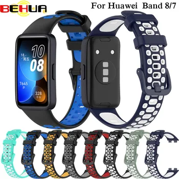 Каишка за часовник BEHUA за Huawei Band 7 Smartwatch, разменени силиконов маншет за Huawei Band 8, въжета за колан, аксесоари за ремъците на часа