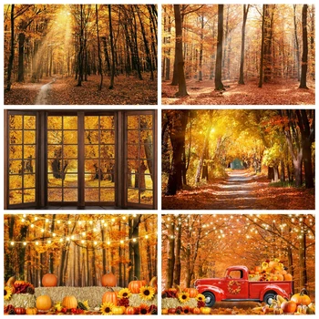 Есента гората, Природен пейзаж, Есенни Кленови листа, Събиране на реколтата, Парти в чест на Деня на Благодарността, на Сватба, на Фона на портретна фотография на детето